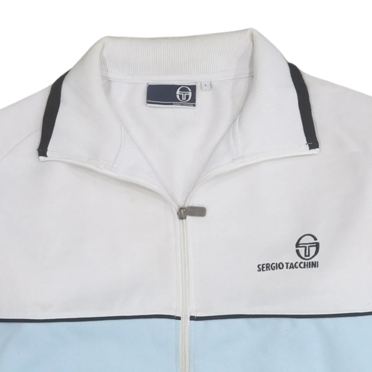 Sergio Tacchini 90's Lightweight Full Zip Up Sweatshirt Large Blue sold by Vintage Club product image thumbnail 3