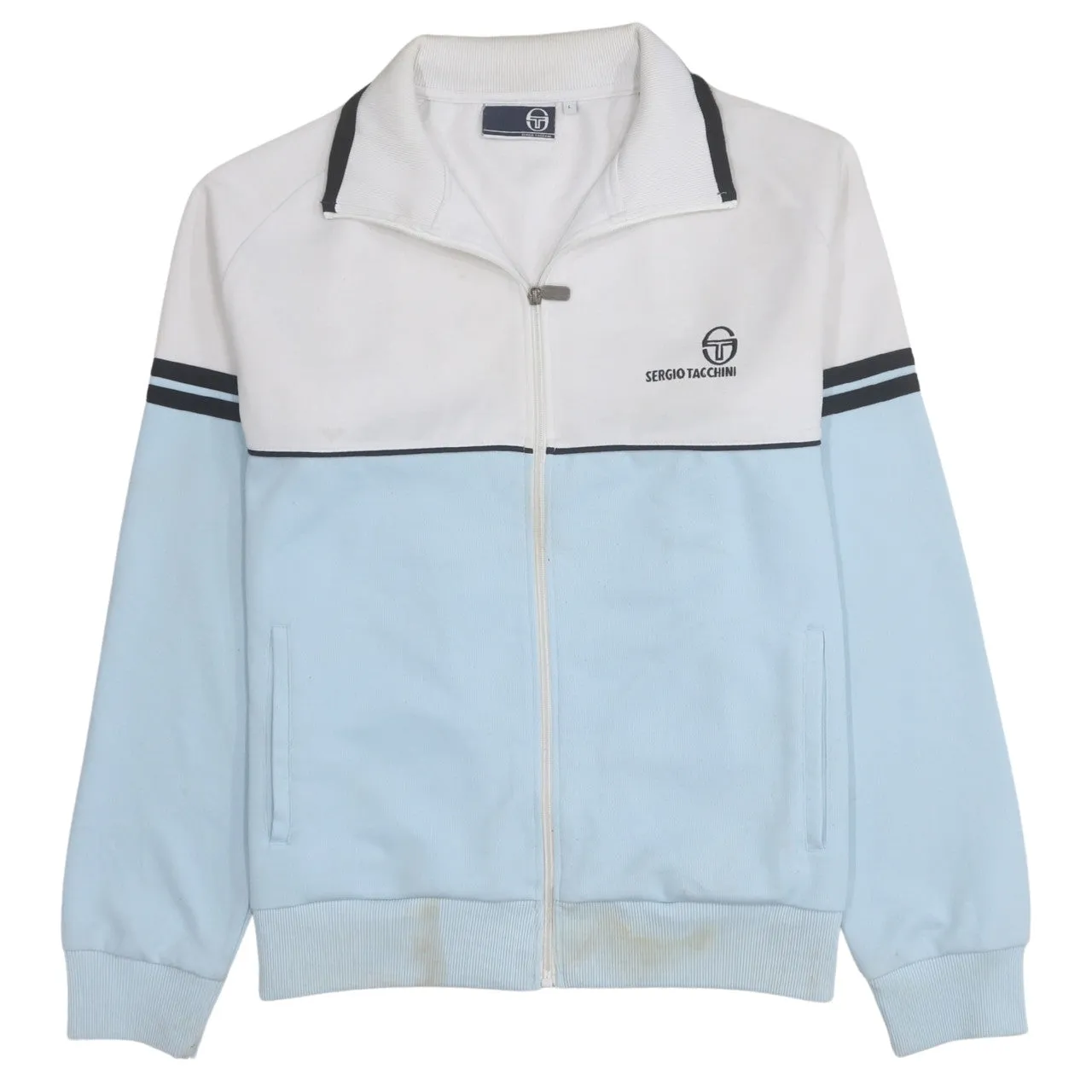 Sergio Tacchini 90's Lightweight Full Zip Up Sweatshirt Large Blue sold by Vintage Club