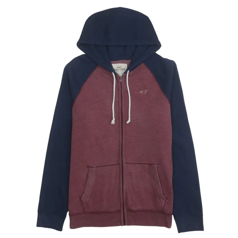 Hollister 90's Lightweight Full Zip Up Hoodie Large Navy Blue made by Hollister