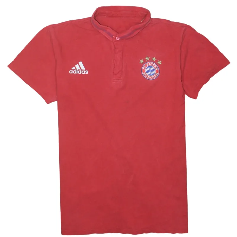 Adidas 90's Short Sleeves Quarter Button Polo Shirt Medium  Red sold by Vintage Club