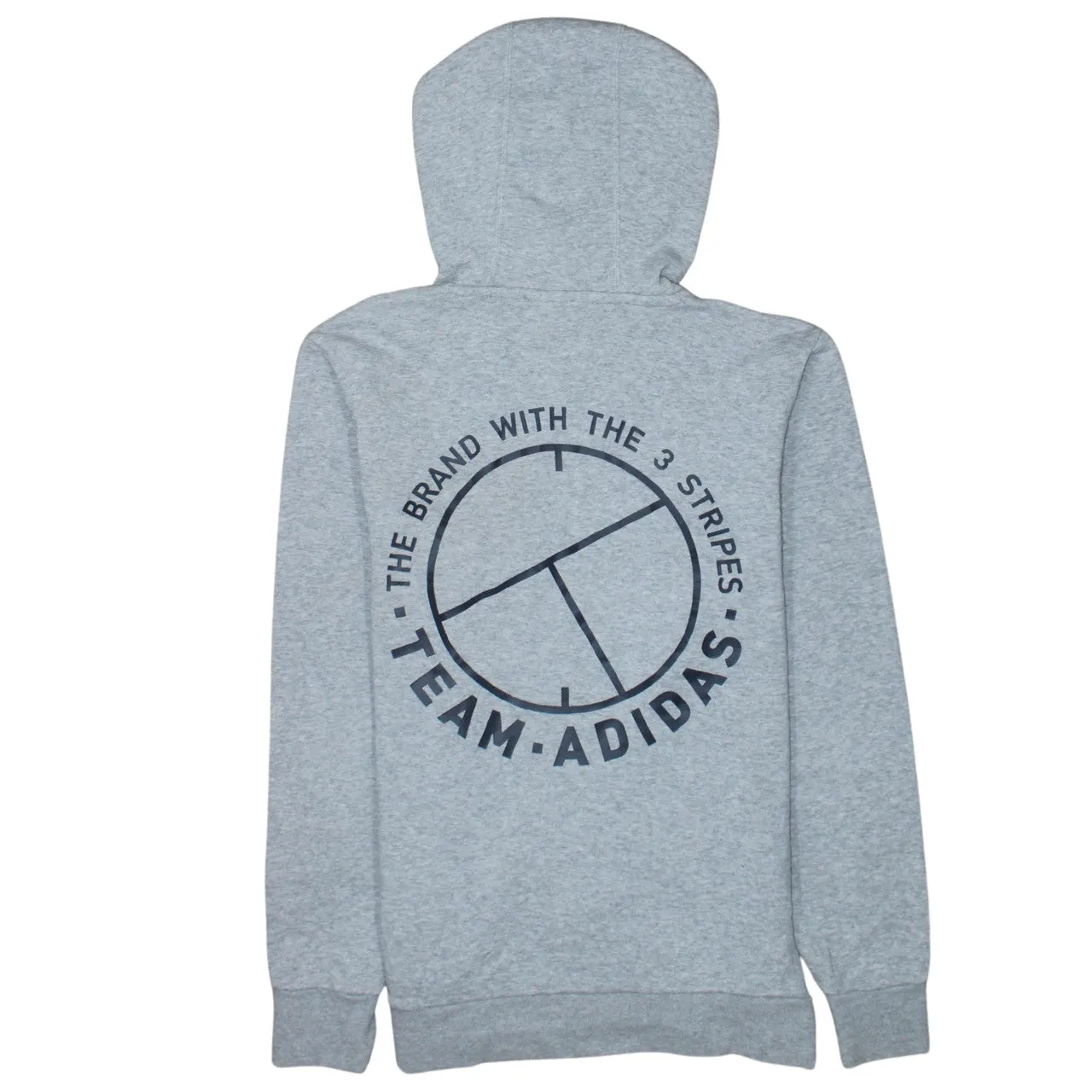 Adidas 90's Drawstring Pockets Pullover Hoodie Small Grey sold by Vintage Club product image thumbnail 2