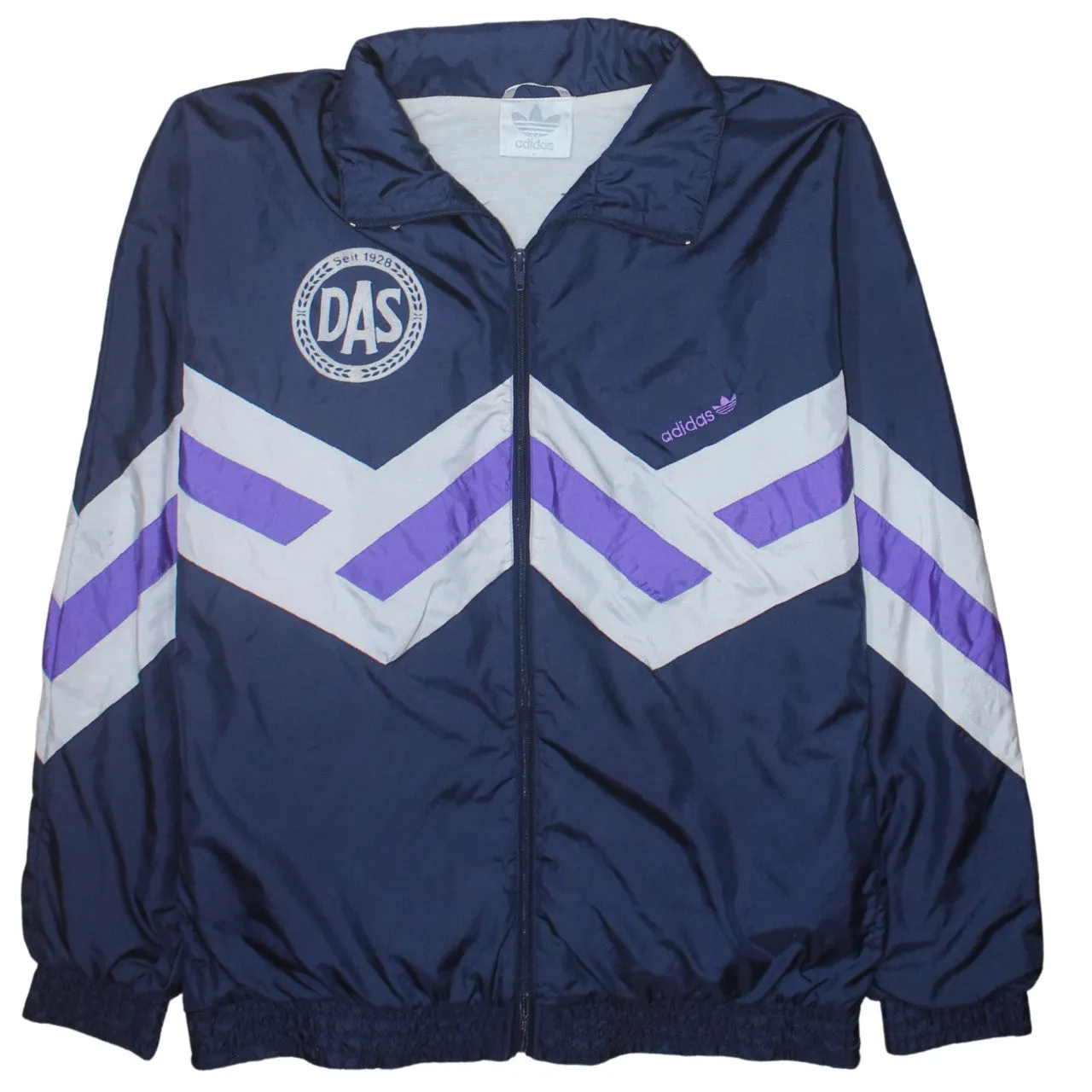 Adidas 90's Lightweight Full Zip Up Windbreaker Medium Navy Blue sold by Vintage Club