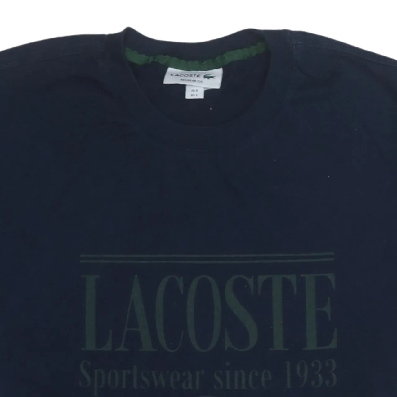 Lacoste 90's Spellout Short Sleeves T Shirt Large Navy Blue sold by Vintage Club product image thumbnail 3