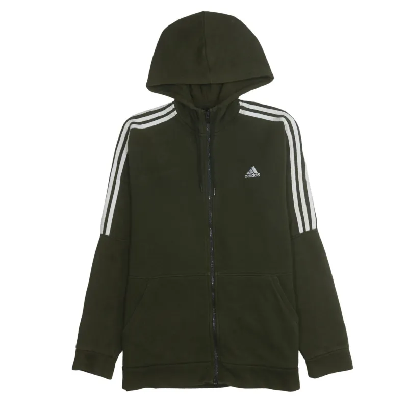 Adidas 90's Striped Sleeve Full Zip Up Hoodie Large Green sold by Vintage Club