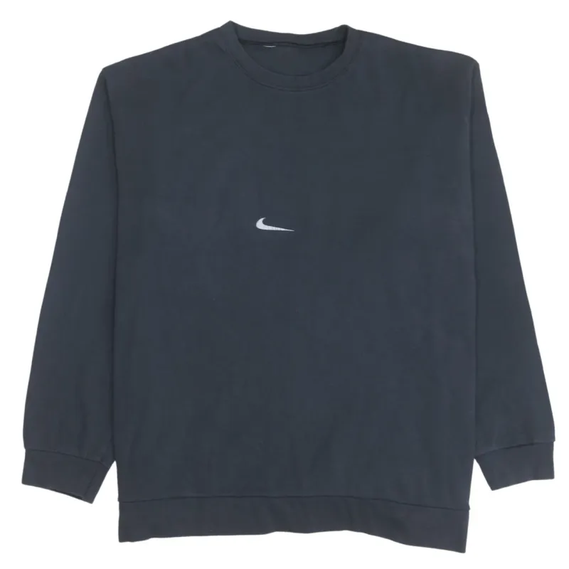 Nike 90's Swoosh Crew Neck Sweatshirt Medium  Black made by Nike