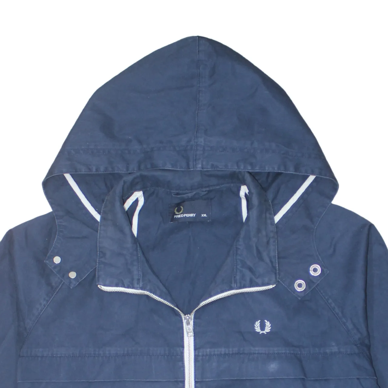 FRED PERRY 90's Hooded Full Zip Up Windbreaker XXLarge (2XL) Blue sold by Vintage Club product image thumbnail 3