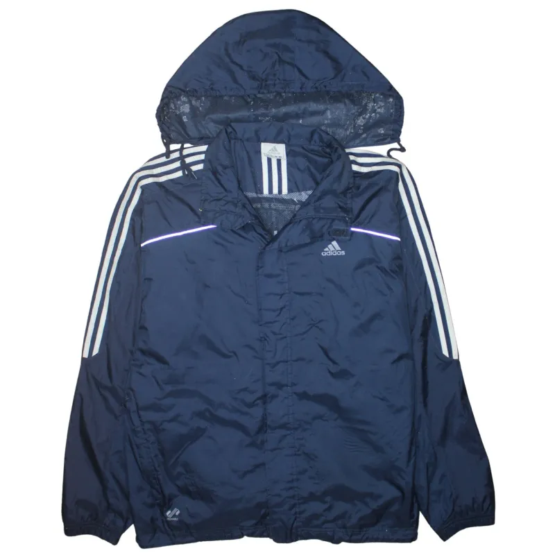 Adidas 90's Striped Sleeve Full Zip Up Windbreaker Large Navy Blue sold by Vintage Club