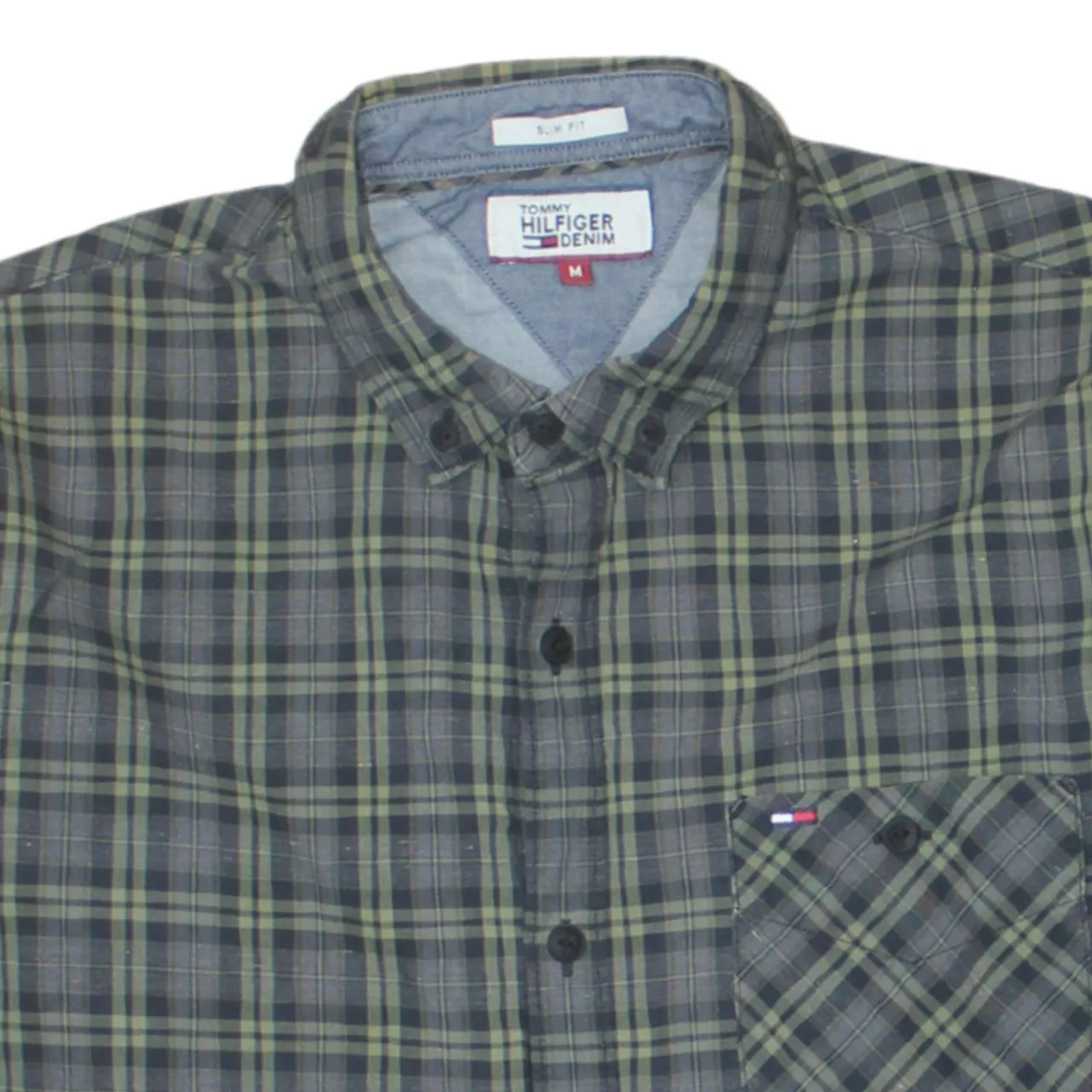 Tommy Hilfiger 90's Long Sleeve Button Up Shirt Medium Green sold by Vintage Club product image thumbnail 3