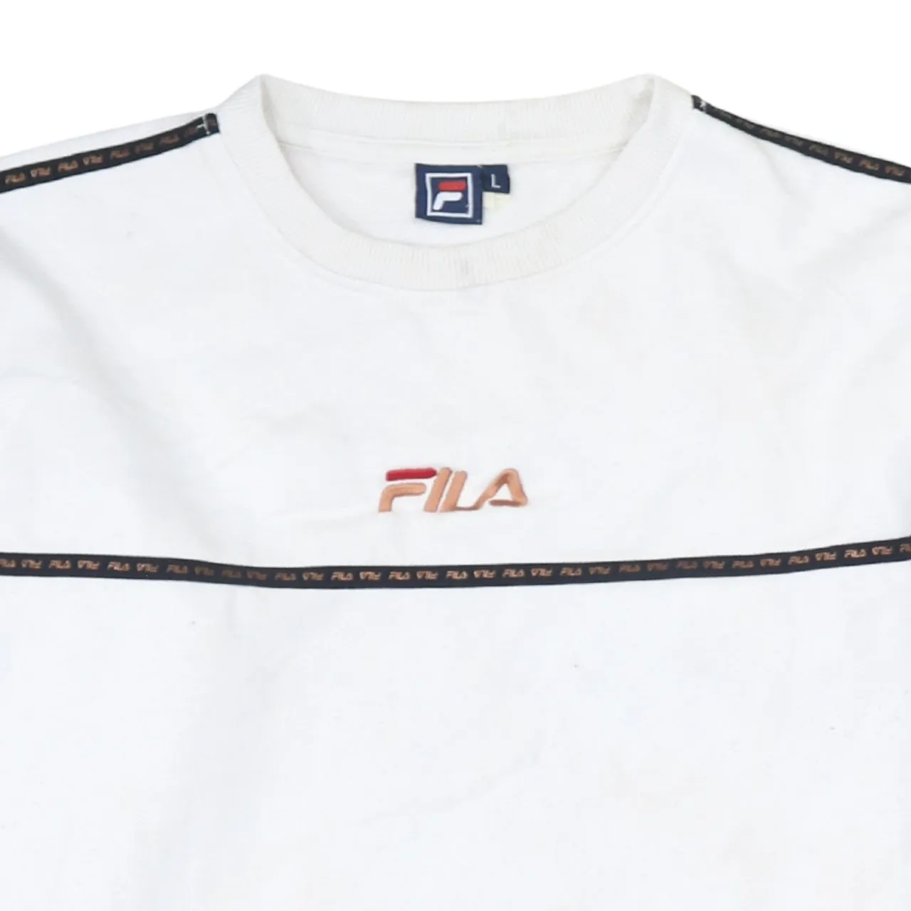 Fila 90's Lightweight Crew Neck Sweatshirt Large White sold by Vintage Club product image thumbnail 3
