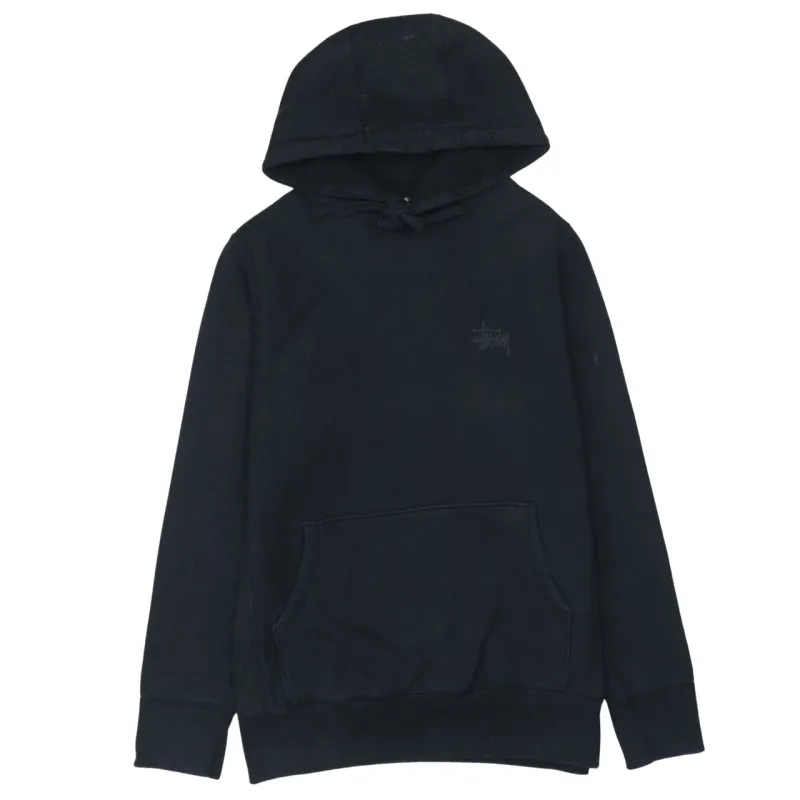 Stussy 90's Drawstring Pockets Pullover Hoodie Small Black sold by Vintage Club