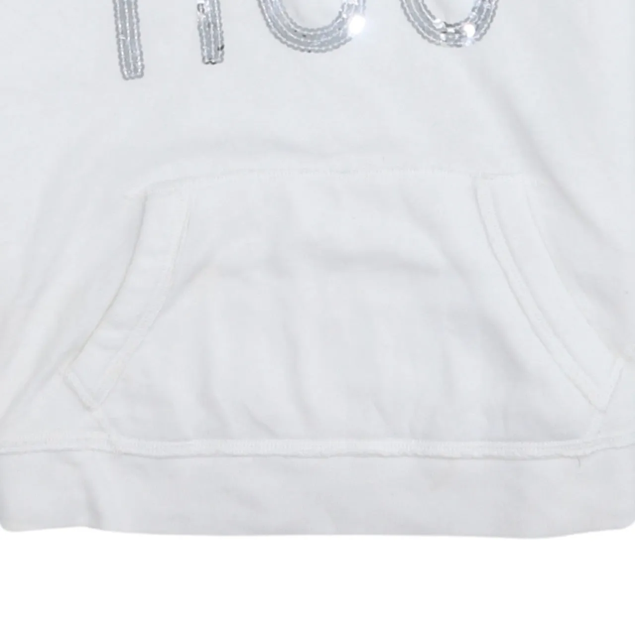 Hollister 90's Drawstring Pockets Pullover Hoodie Small White sold by Vintage Club product image thumbnail 4