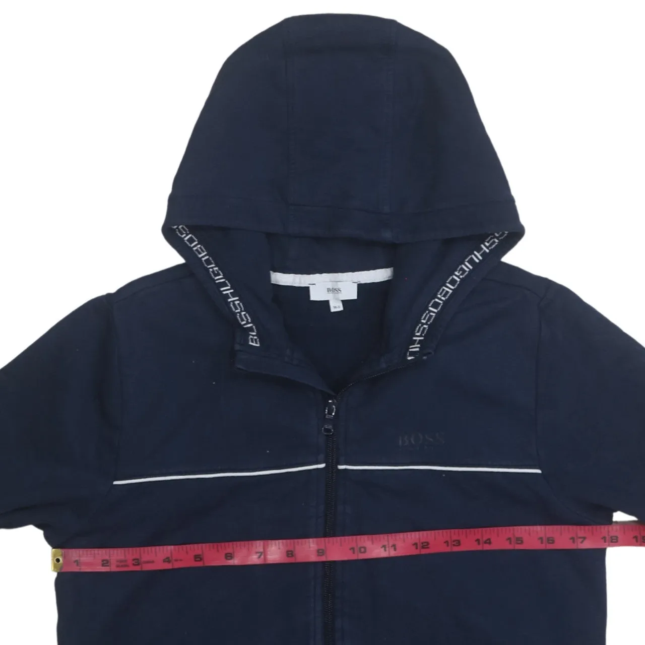 HUGO BOSS 90's Lightweight Full Zip Up Hoodie Small Navy Blue sold by Vintage Club product image thumbnail 5
