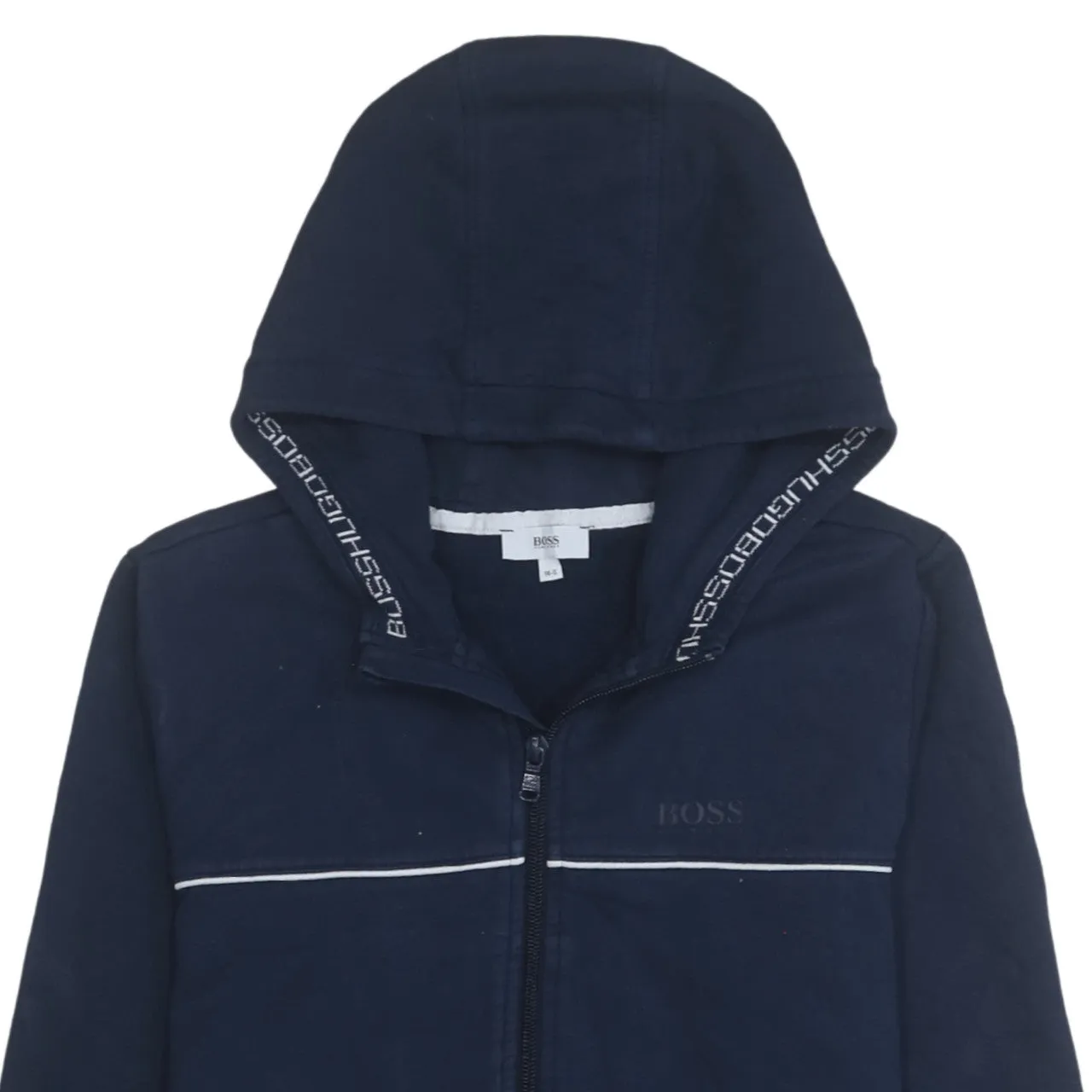 HUGO BOSS 90's Lightweight Full Zip Up Hoodie Small Navy Blue sold by Vintage Club product image thumbnail 3