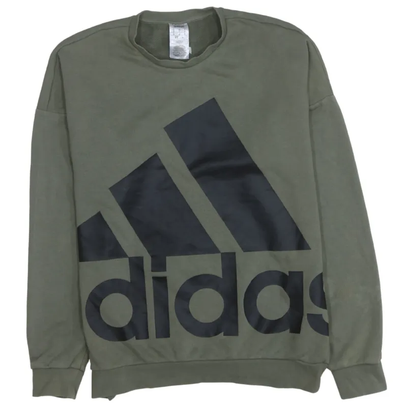 Adidas 90's Spellout Crew Neck Sweatshirt Medium Green made by Adidas