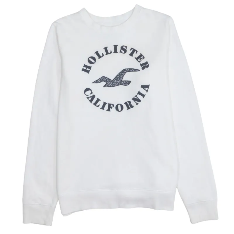 Hollister 90's Spellout Crew Neck Sweatshirt Small White sold by Vintage Club