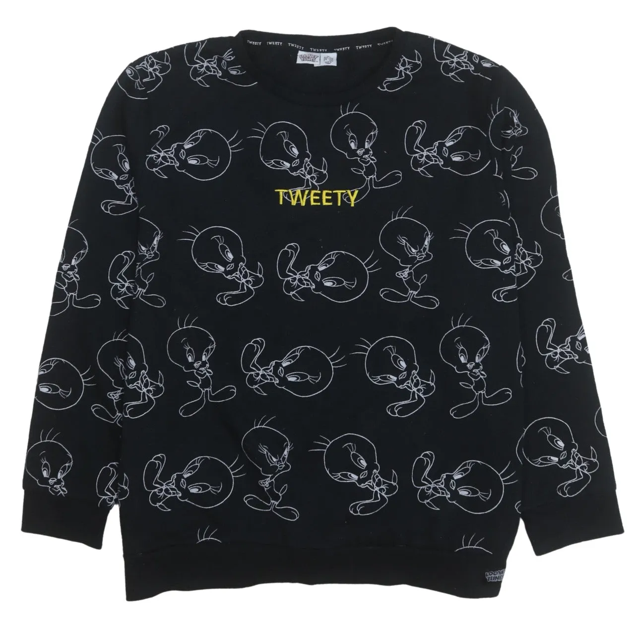 Looney Tunes 90's Tweety Crew Neck Sweatshirt XLarge Black sold by Vintage Club