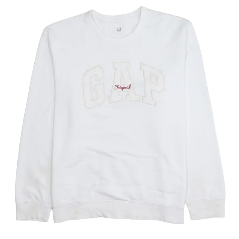 Gap 90's Spellout Crew Neck Sweatshirt XLarge White sold by Vintage Club