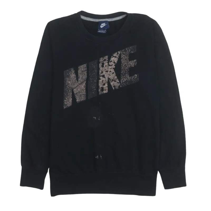 Nike 90's Spellout Crew Neck Sweatshirt Large Black made by Nike