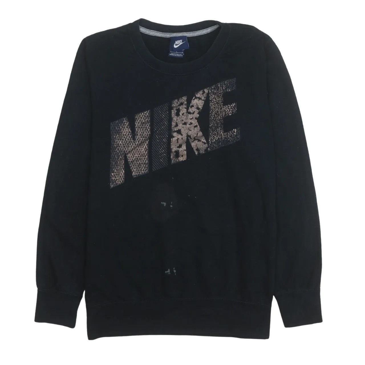 Nike 90's Spellout Crew Neck Sweatshirt Large Black sold by Vintage Club