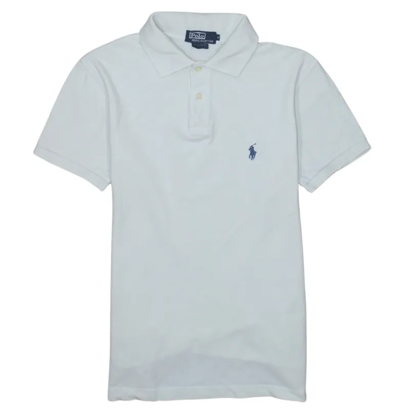 Polo Ralph Lauren 90's Short Sleeves Quarter Button Polo Shirt Medium White sold by Vintage Club