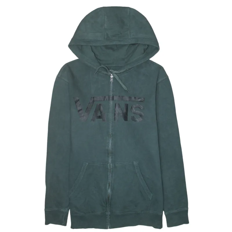 VANS 90's Spellout Full Zip Up Hoodie Medium Green made by Vans