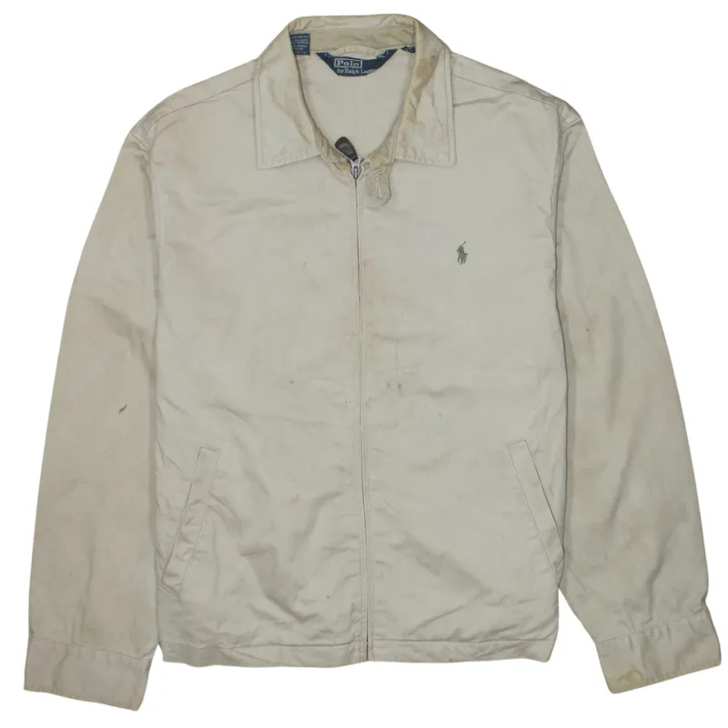 Polo Ralph Lauren 90's Lightweight Full Zip Up Windbreaker XLarge Beige Cream sold by Vintage Club