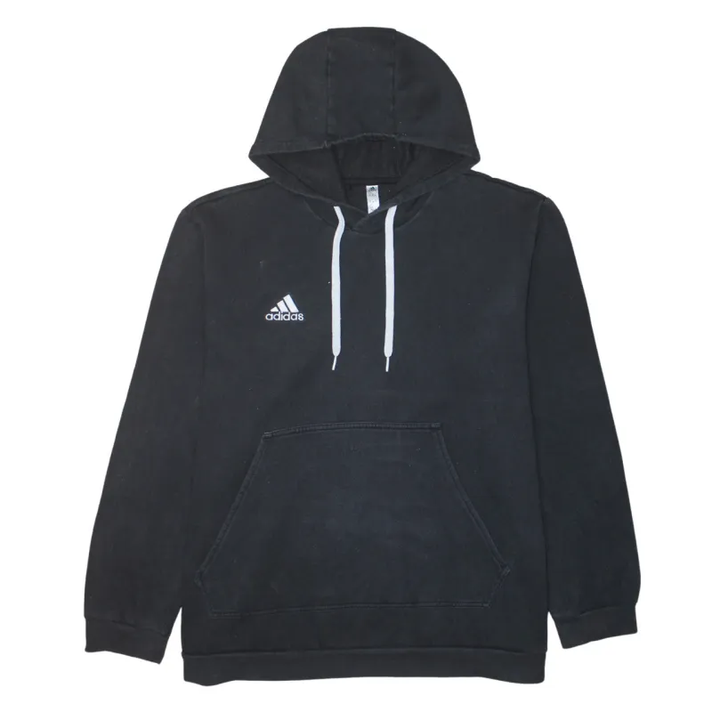 Adidas 90's Drawstring Pockets Pullover Hoodie XXLarge (2XL) Black sold by Vintage Club