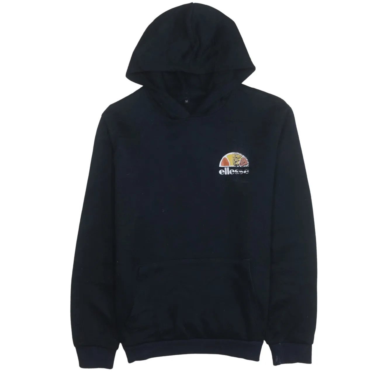 Ellesse 90's Drawstring Pockets Pullover Hoodie Medium Navy Blue sold by Vintage Club
