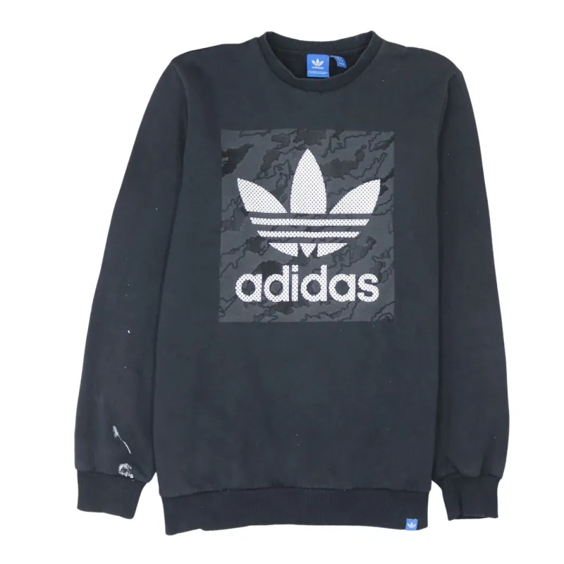 Adidas 90's Spellout Crew Neck Sweatshirt Large Black sold by Vintage Club