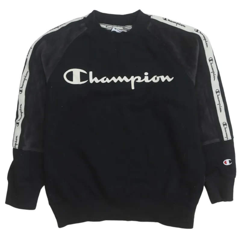 Champion 90's Spellout Crew Neck Sweatshirt Small Black sold by Vintage Club