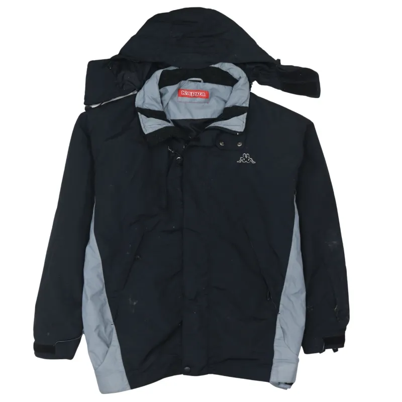 Kappa 90's Hooded Full Zip Up Windbreaker Large  Black sold by Vintage Club