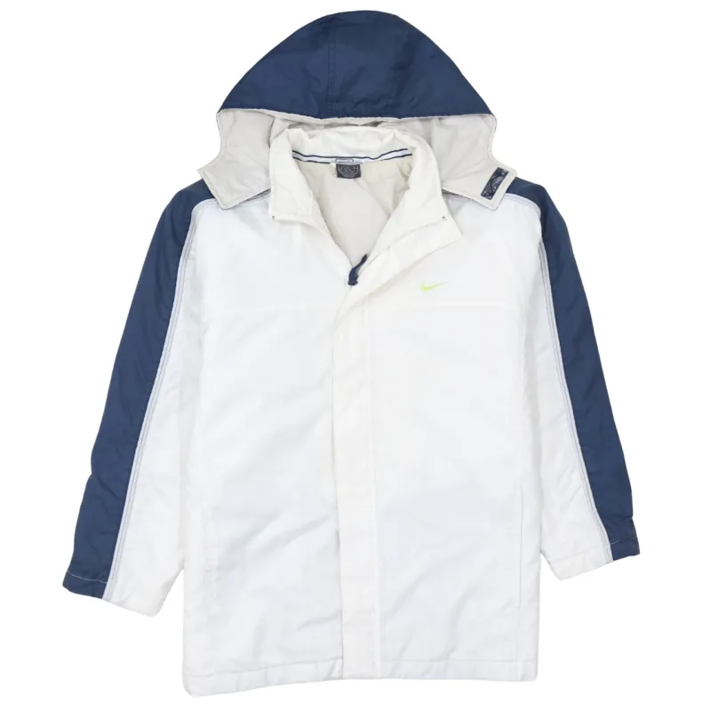 Nike 90's Swoosh Full Zip Up Windbreaker Large White made by Nike