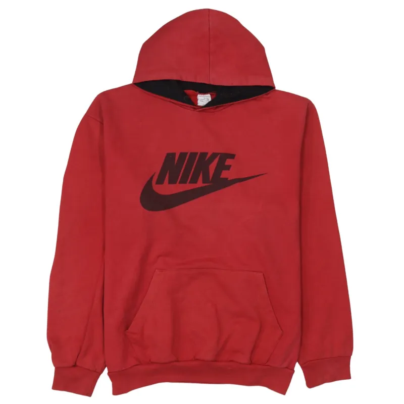 Nike 90's Center Middle Swoosh Pullover Hoodie Large Red made by Nike