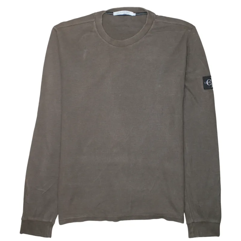 Calvin Klein 90's Plain Crew Neck Sweatshirt XXLarge (2XL) Brown sold by Vintage Club