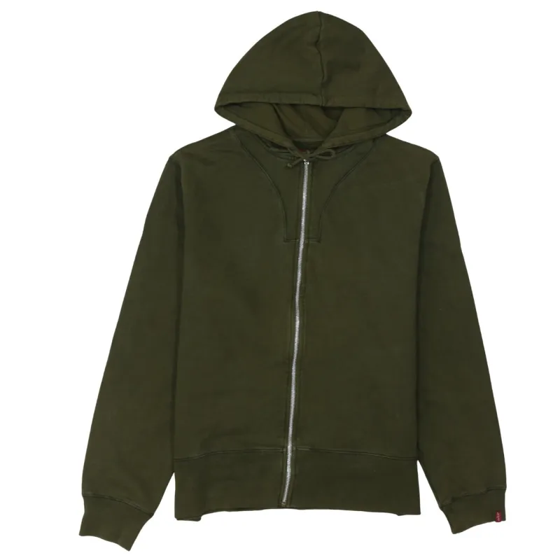 Levi's 90's Plain Full Zip Up Hoodie Large Green made by Levi's