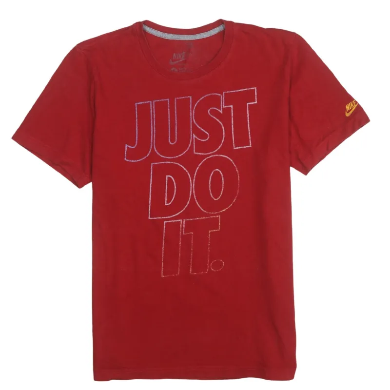 Nike 90's Swoosh Short Sleeves T Shirt Large Red made by Nike