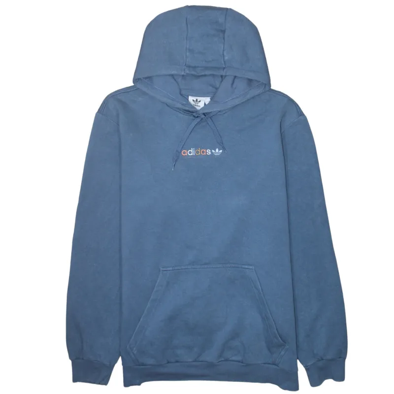 Adidas 90's Drawstring Pockets Pullover Hoodie XLarge Blue sold by Vintage Club