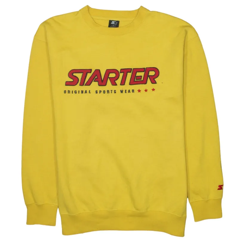 Starter 90's Spellout Crew Neck Sweatshirt XLarge Yellow made by Starter