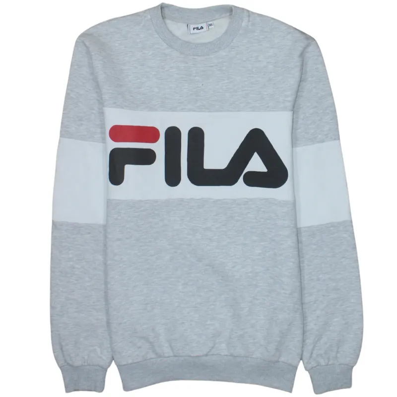 Fila 90's Spellout Crew Neck Sweatshirt XSmall Grey sold by Vintage Club