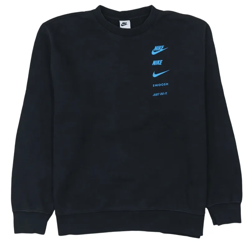 Nike 90's Swoosh Crew Neck Sweatshirt Large Black sold by Vintage Club
