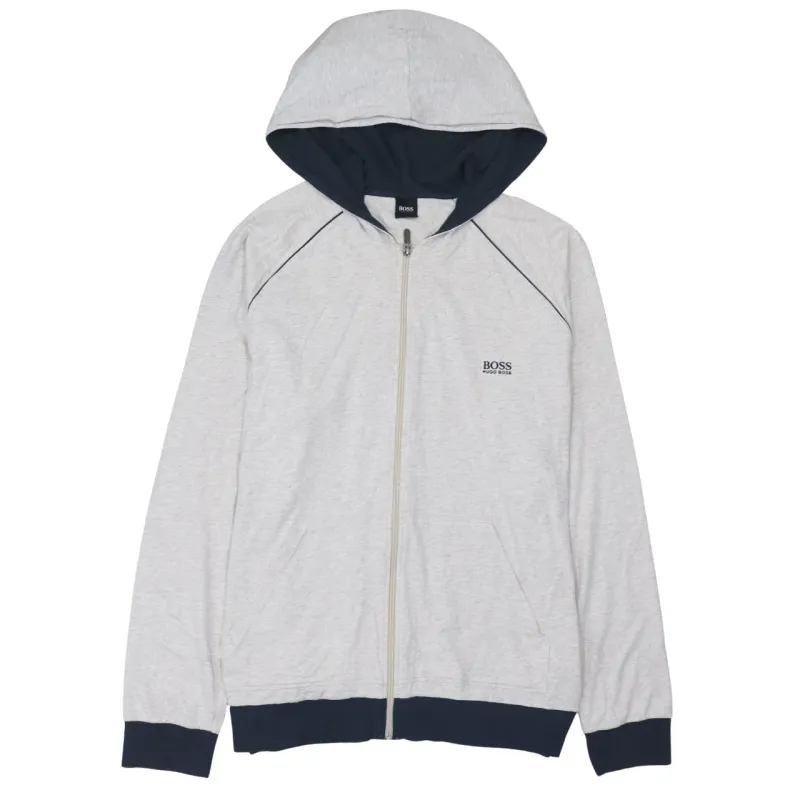 HUGO BOSS 90's Drawstring Pockets Full Zip Up Hoodie XXLarge (2XL) Grey sold by Vintage Club