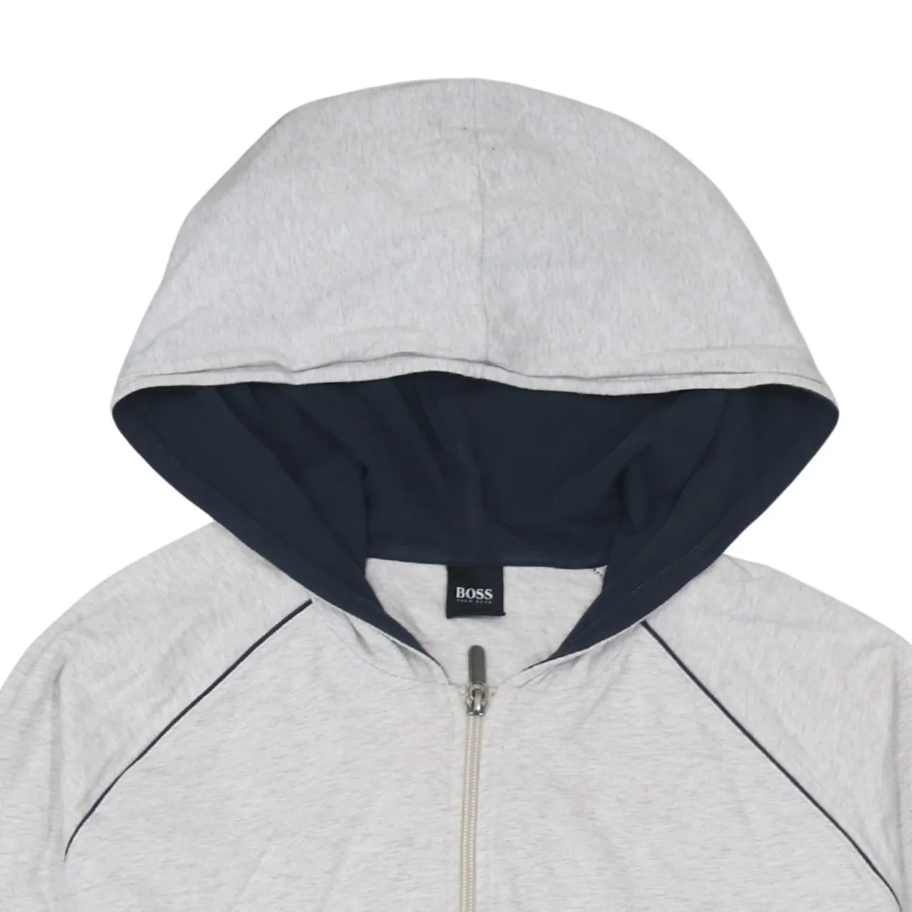 HUGO BOSS 90's Drawstring Pockets Full Zip Up Hoodie XXLarge (2XL) Grey sold by Vintage Club product image thumbnail 3