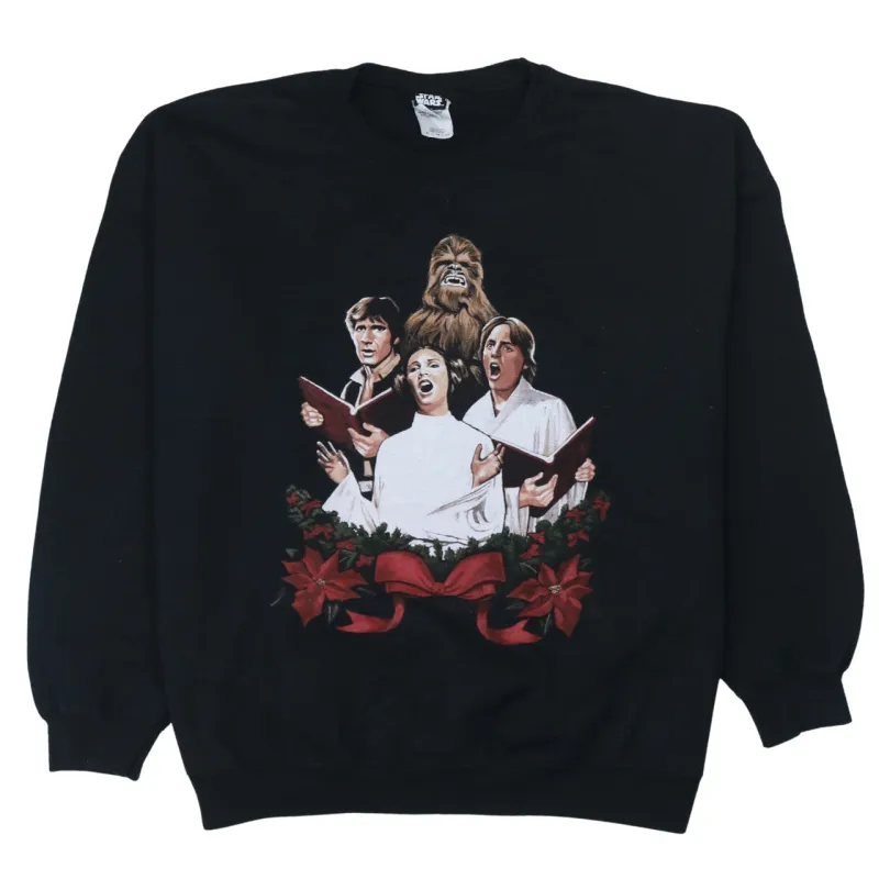 Starwars 90's Christmas Carols Crew Neck Sweatshirt XLarge Black sold by Vintage Club