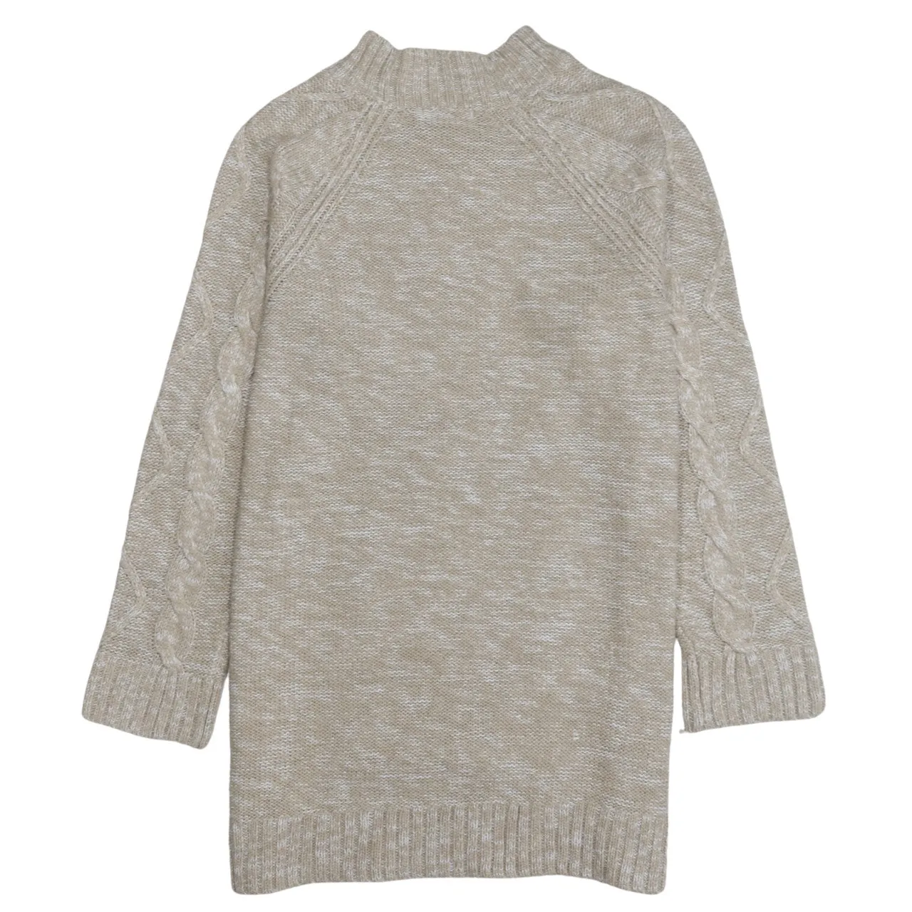 Retro 90's Plain Mock Neck Sweatshirt Medium Beige Cream sold by Vintage Club product image thumbnail 2