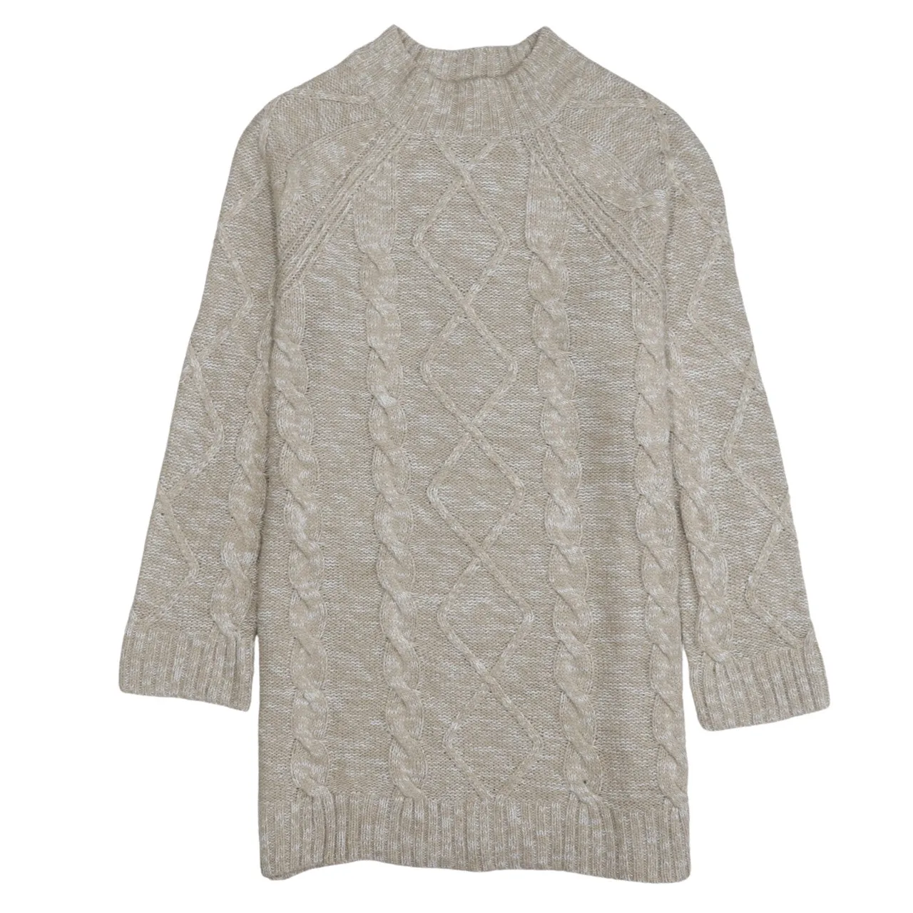 Retro 90's Plain Mock Neck Sweatshirt Medium Beige Cream sold by Vintage Club