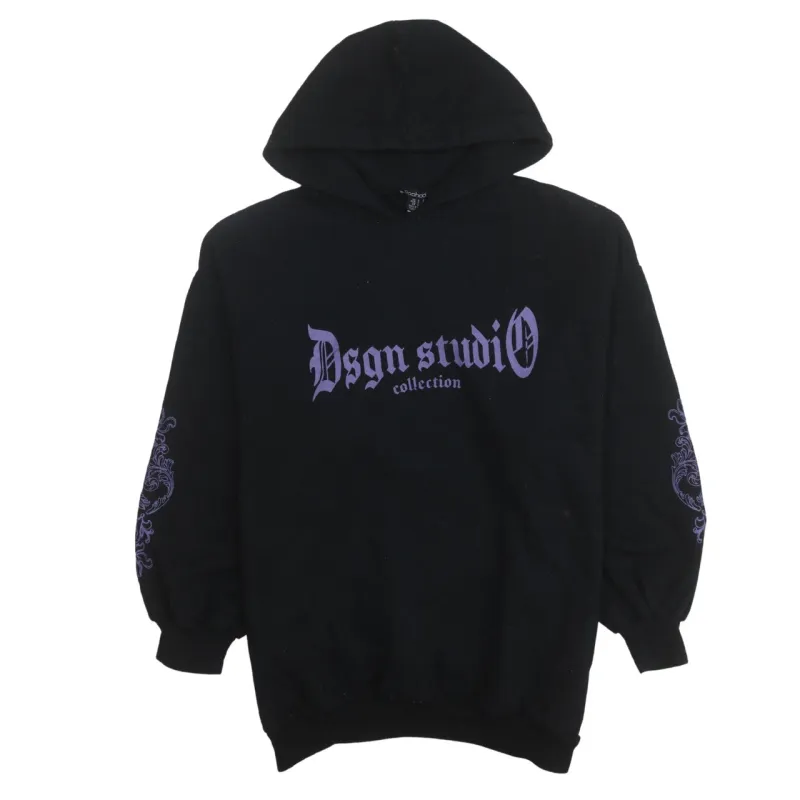 Boohoo 90's Dsgn Studio Collection Pullover Hoodie Small Black made by Boohoo