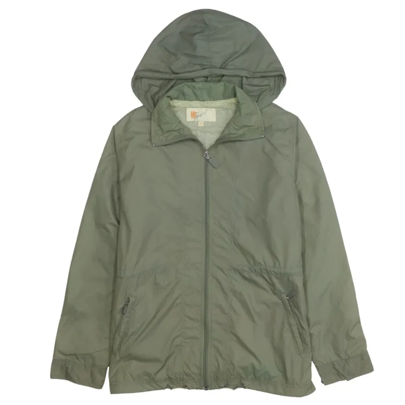 Retro 90's Hooded Full Zip Up Windbreaker Small  Green sold by Vintage Club