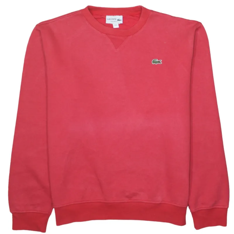 Lacoste 90's Lightweight Crew Neck Sweatshirt Medium Red sold by Vintage Club