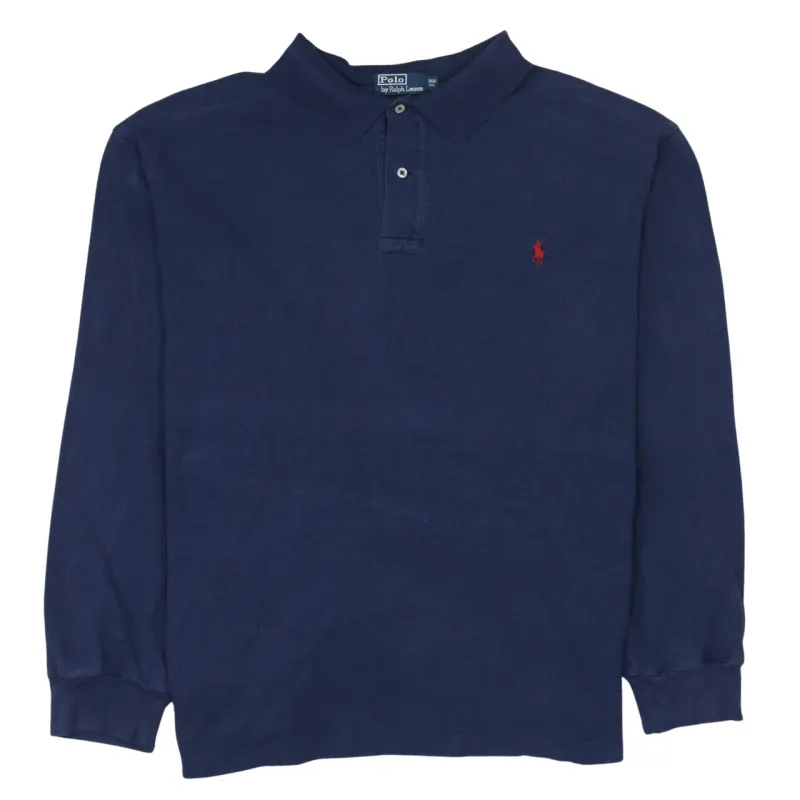 Polo Ralph Lauren 90's Long Sleeve Quarter Button Polo Shirt XXXLarge (3XL) Navy Blue sold by Vintage Club