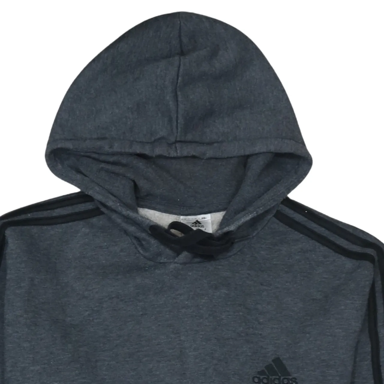 Adidas 90's Striped Sleeve Pullover Hoodie Large Grey sold by Vintage Club product image thumbnail 3